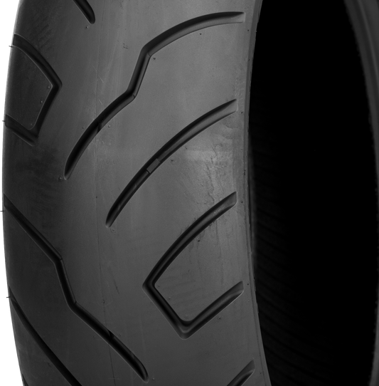 Shinko SR999 long haul rear motorcycle tire 140/90B16 77H for cruiser bikes, showing tread pattern and sidewall details.