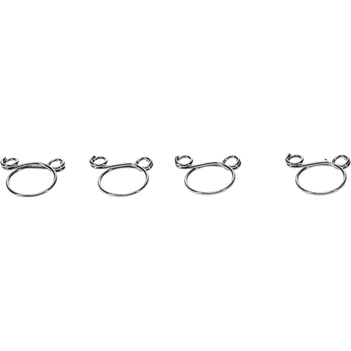 All Balls Hose Clamp Refill Kit with four durable clamps for automotive and machinery applications, shown in a close-up image.