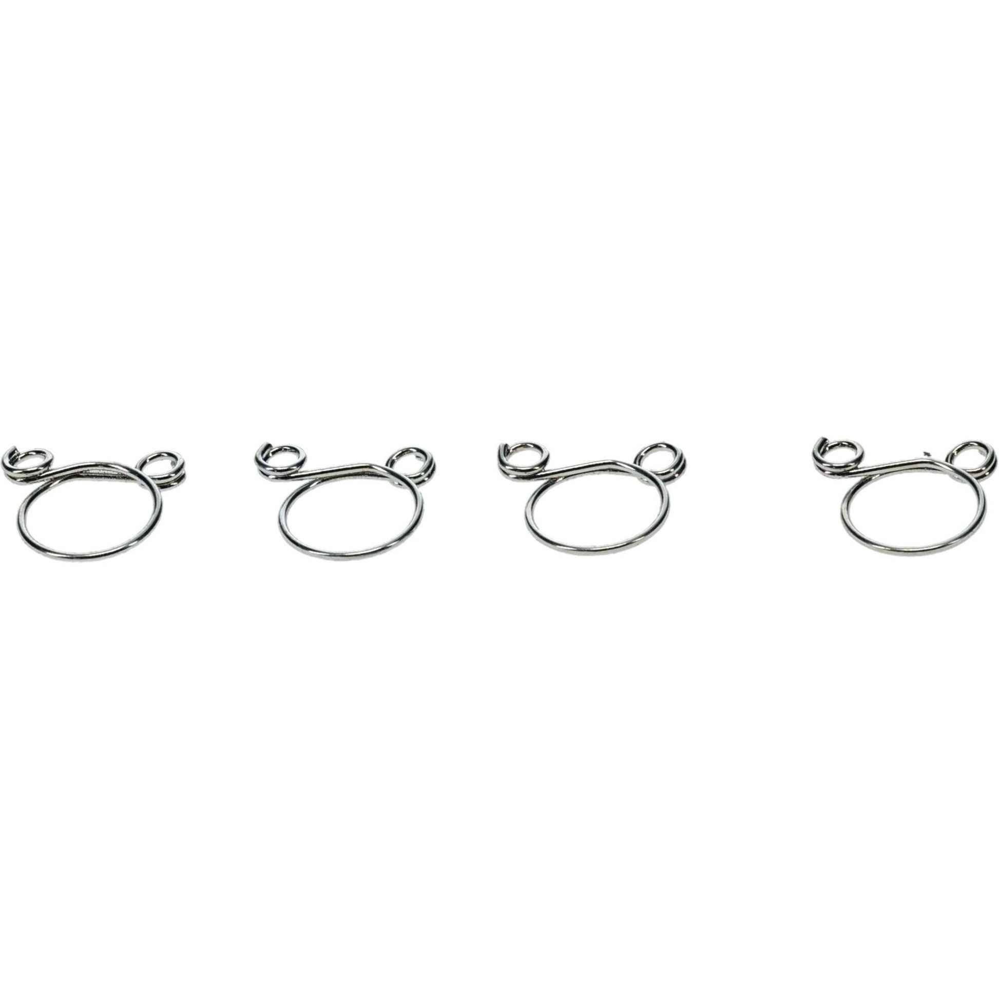 All Balls Hose Clamp Refill Kit with four durable clamps for automotive and machinery applications, shown in a close-up image.