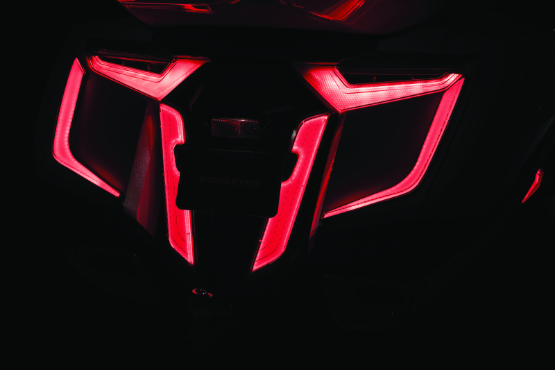 Kuryakyn Omni LED rear fender cover in satin black for Honda Gold Wing GL1800 2018-2020 motorcycle.