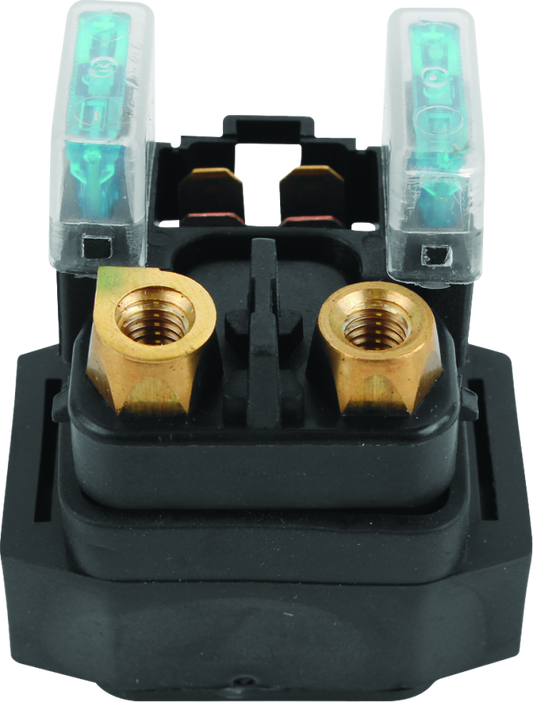 QuadBoss Honda TRX125 starter solenoid and relay for 1985-1986 FourTrax ATV, showing the black electrical component with wiring.