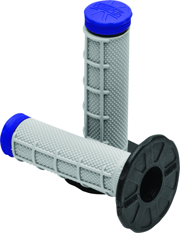 Blue ProTaper Tri Density MX 1/2 Waffle Grips for motocross bikes, featuring textured rubber surface for enhanced grip and control.