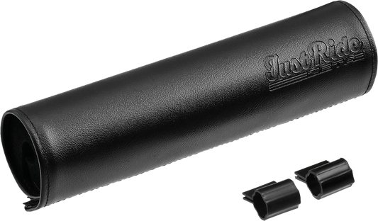 ZETA, ZETA Handlebar Bar Pad Leather 8-inch Black with Clamp and Brace Set (Part Number ZE47-9500)