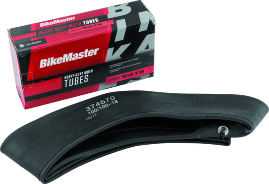 BikeMaster 100/100-18 TR6 heavy-duty inner tube for motorcycle or bike tires, shown in the image.