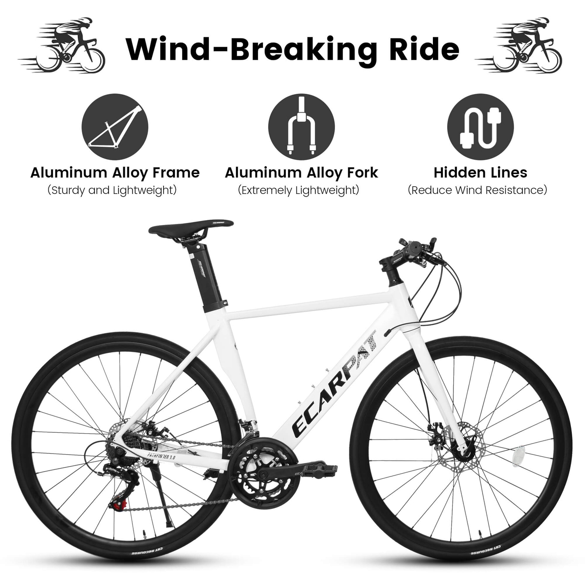 Hycline Ecarpat ZFA 700x32C bicycle tire with black rubber tread and sidewalls, suitable for road cycling.