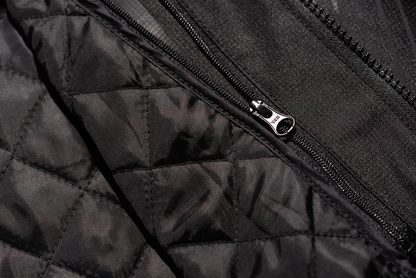 Black ICON PDX3™ Jacket in XL by Bill's Exhausts, featuring a sleek design with front zipper and adjustable collar.