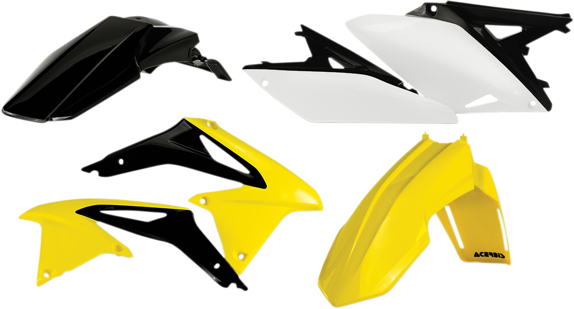 Acerbis standard replacement body kit for motorcycles, OEM 2171903914, shown in black with mounting parts and design details.