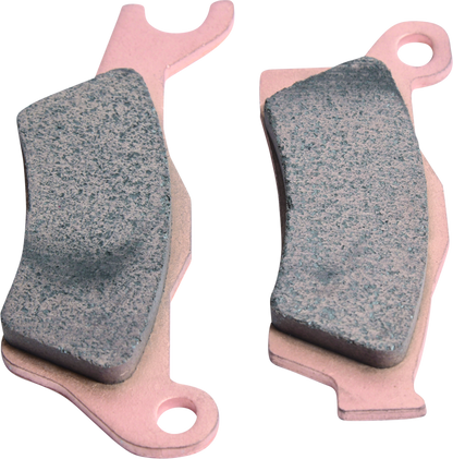 QuadBoss 600141 sintered brake pad for Can-Am Outlander and Renegade ATV models, shown in black with metal backing plate.