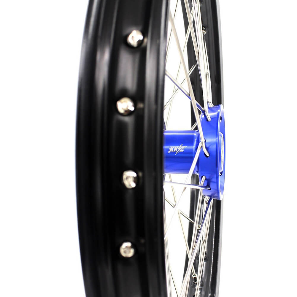 KKE 19 & 16 Spoked Kid's Wheels Rims Set for Kawasaki KX80 KX85 Blue - Howling Moto