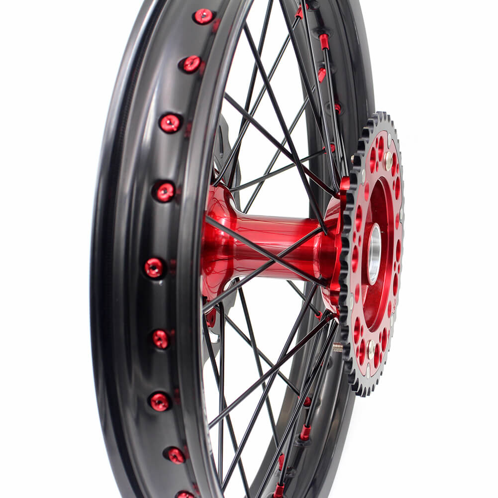 KKE 21 & 19 Cast Wheels for HONDA CR125R 96-97 CR250R 1996 CR500R 96-01 Black Spoke Disc - Howling Moto