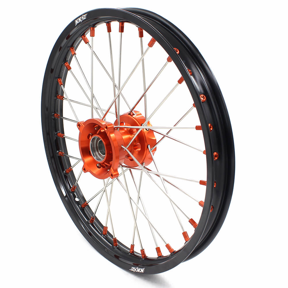 KKE 17"*1.4/14"*1.6 Kid's Big Wheels Rims Fit KTM SX 85 2003-2020 Orange Nipples - Howling Moto