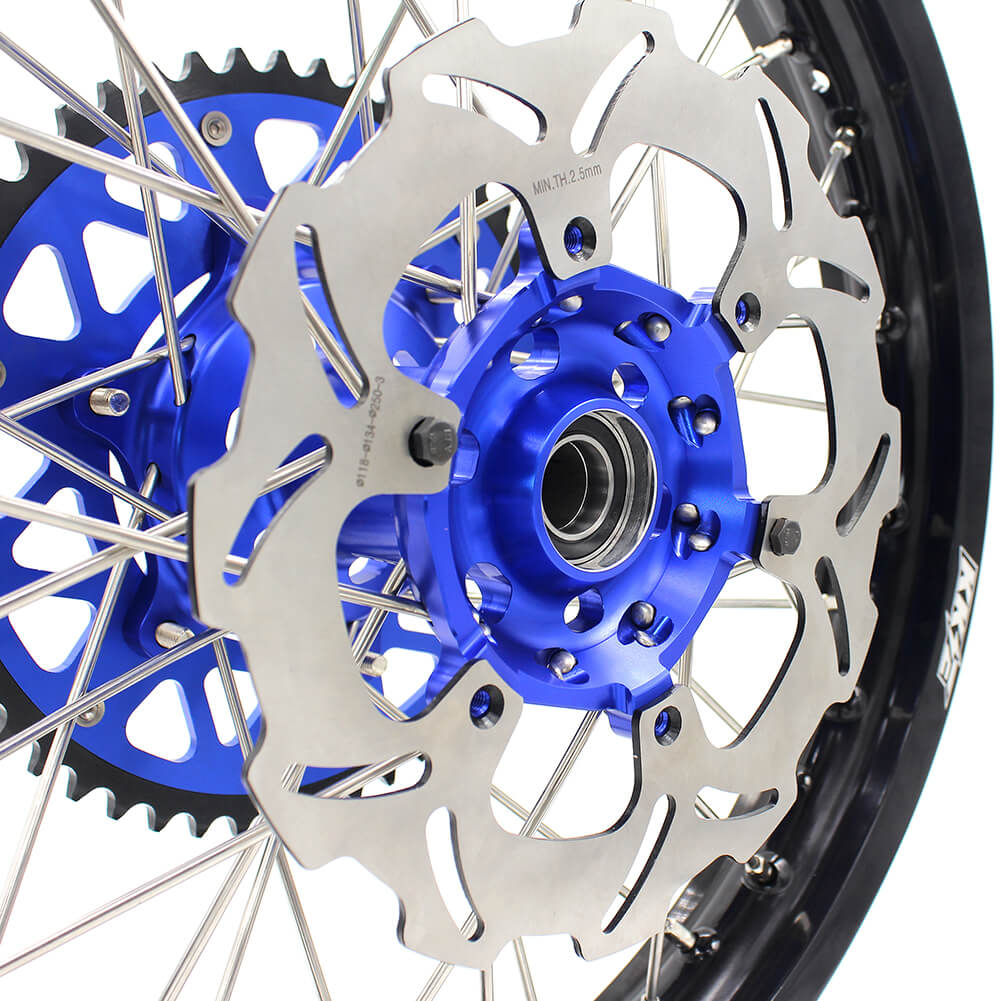 KKE 21 & 18 Enduro Wheels for YAMAHA WR250F 2001-2016 WR450F 2003-2015 Blue&Black 250mm Disc - Howling Moto