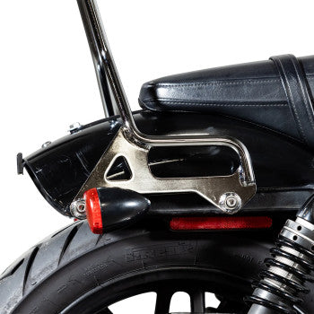 Chrome BILTWELL EXFIL Sissy Bar XL for motorcycle, featuring sleek design and sturdy construction.