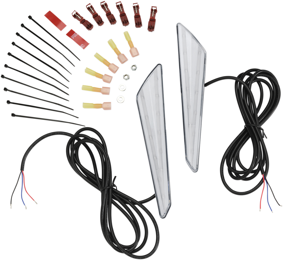 SHOW Chrome LED marker lights with clear lens and amber LEDs, designed for Honda GL1800 engine lighting.