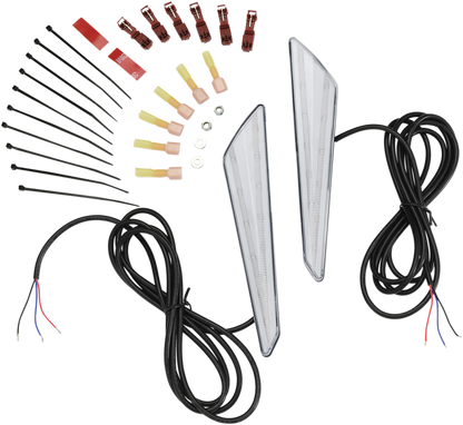 SHOW Chrome LED marker lights with clear lens and amber LEDs, designed for Honda GL1800 engine lighting.