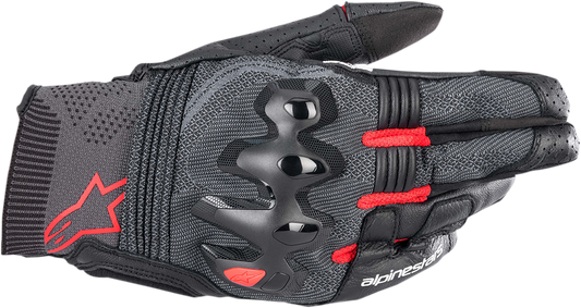 Alpinestars Morph Sport Gloves in black and bright red, large size, showing the protective design and textured material.