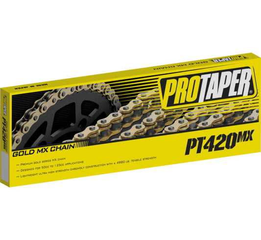 ProTaper, ProTaper Premium Gold Series 420MX Motorcycle Chain 134 Links for 50-125cc Off-Road and Racing Applications