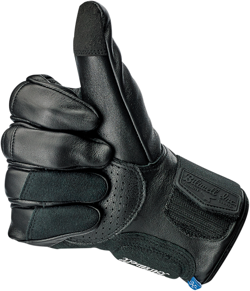 Black BILTWELL Belden Gloves in XL size, showing textured leather exterior and snug fit, designed for comfort and durability.