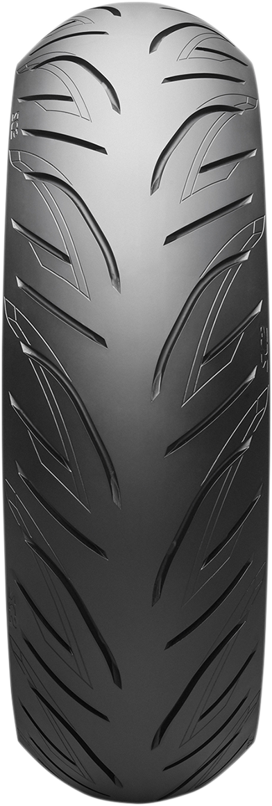 BRIDGESTONE Battlax SC2 rear scooter tire 160/60-15 67H for large CC scooters, showing tread pattern and sidewall details.