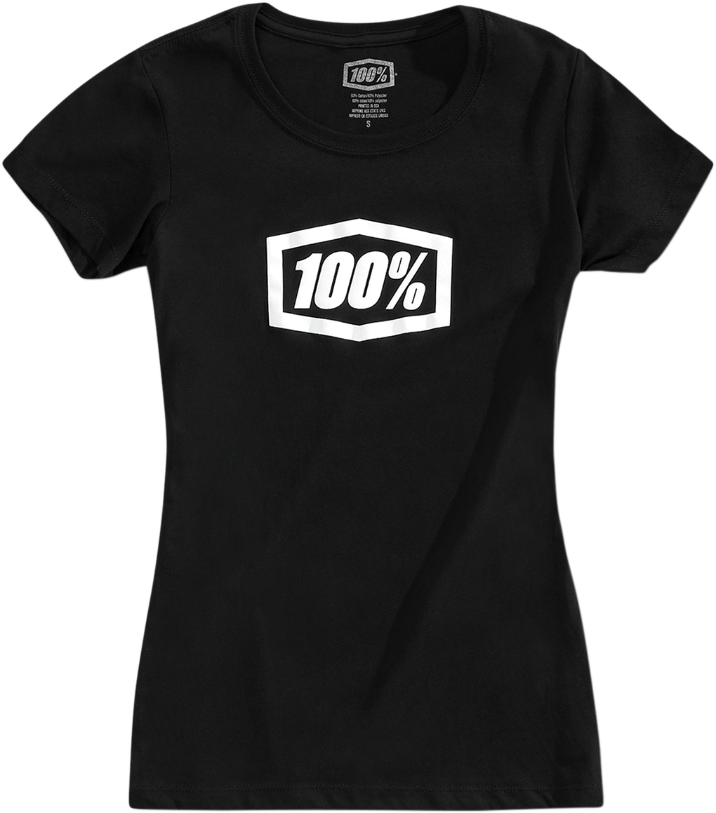 100% Women's Icon T-Shirt - Black - Small 20002-00000 - Howling Moto