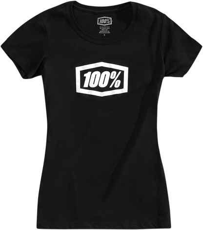 100% Women's Icon T-Shirt - Black - Small 20002-00000 - Howling Moto