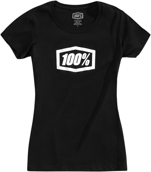 100% Women's Icon T-Shirt - Black - Small 20002-00000 - Howling Moto