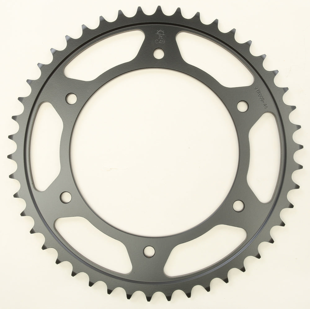 JT Rear Steel Sprocket with 46 teeth for 520 chain, fits Aprilia, Beta, BMW, Husqvarna motorcycles, durable metal construction.