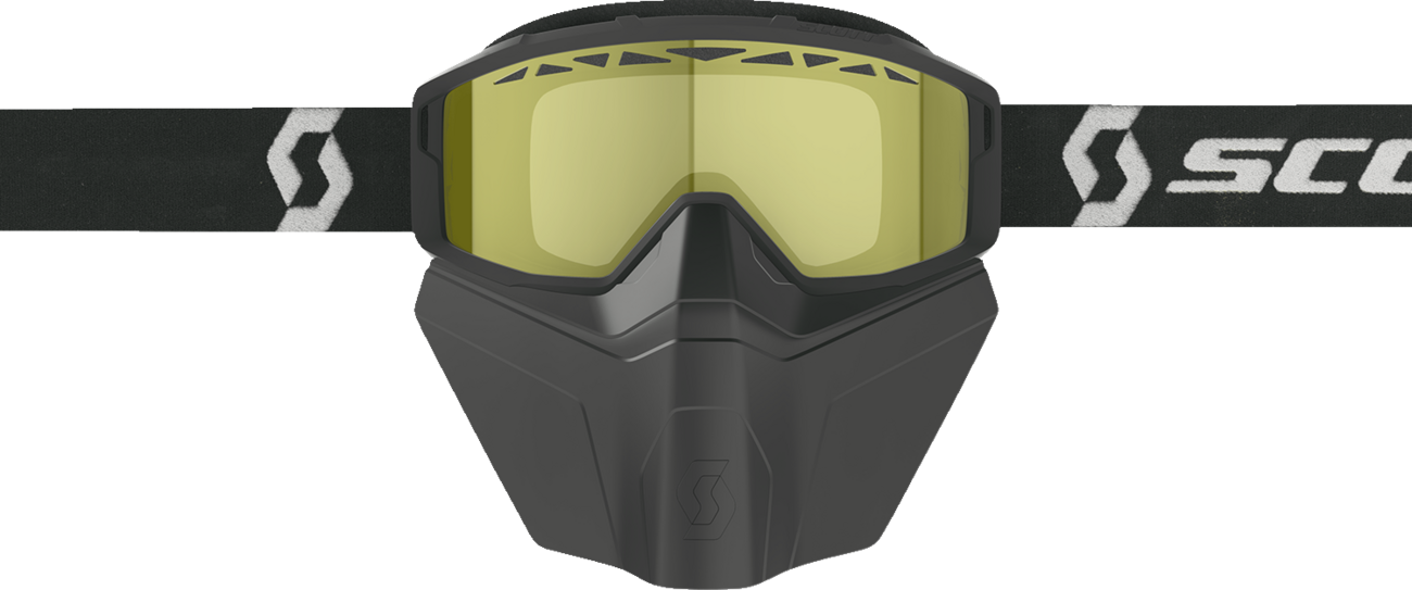 SCOTT Primal Safari Facemask Snow Goggle - Black/White - Yellow 278608-1007029 - Howling Moto