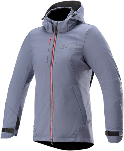 Alpinestars Stella Moony Drystar® jacket in gray, large size, featuring waterproof material and stylish design for motorcycle riding.