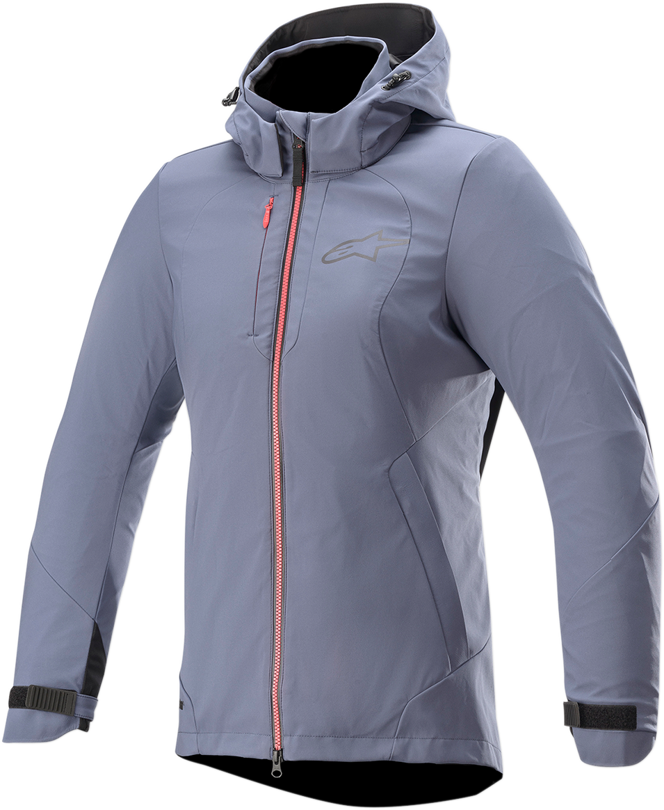 Alpinestars Stella Moony Drystar® motorcycle jacket in gray, small size, with protective design and visible zipper details.