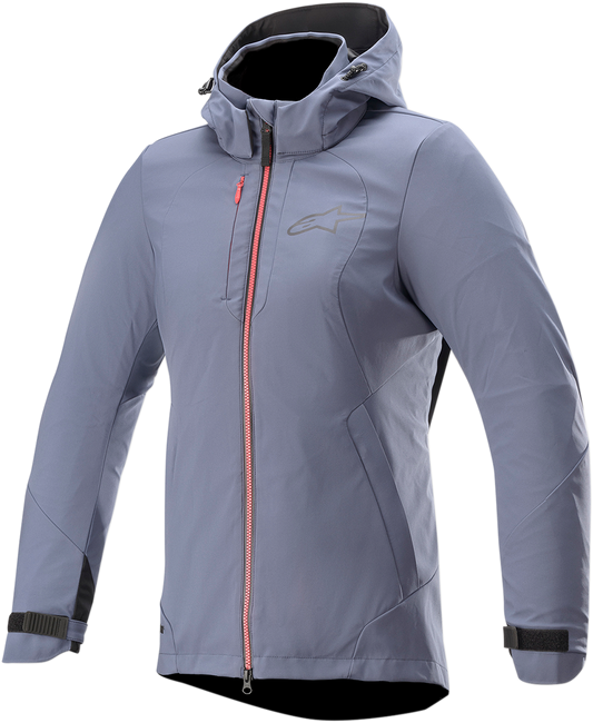 Alpinestars Stella Moony Drystar® Gray Jacket in XS, featuring a sleek design, visible zippers, and protective riding gear details.