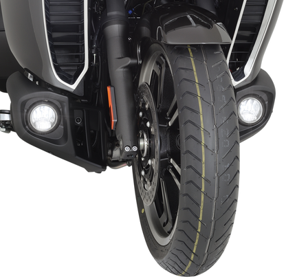 Bill's Exhausts SHOW CHROME fog light and daytime running lights installed on XV1900 engine, featuring chrome finish and compact design.