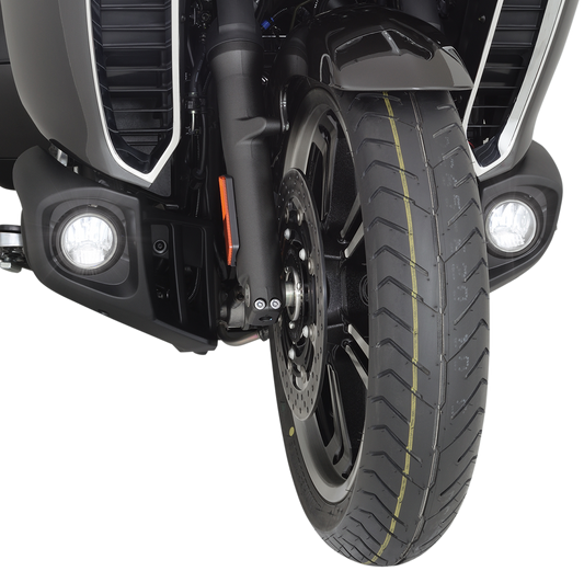 Bill's Exhausts SHOW CHROME fog light and daytime running lights installed on XV1900 engine, featuring chrome finish and compact design.