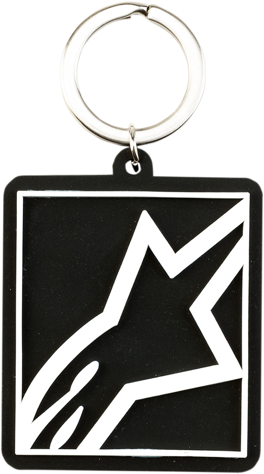 Black Alpinestars Corp Shift key fob with embossed logo, designed for secure key organization and easy handling.