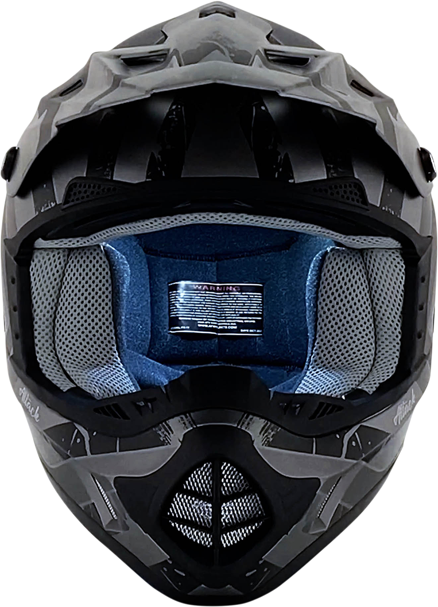Bill's Exhausts AFX FX-17Y Attack motorcycle helmet in frost gray and matte black, small size, with aerodynamic design.