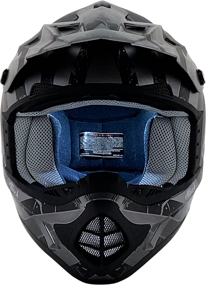 Bill's Exhausts AFX FX-17Y Attack motorcycle helmet in frost gray and matte black, small size, with aerodynamic design.