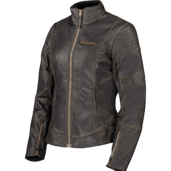 Icon Women's Tuscadero3™ Jacket in black, 2XL, showcasing the stylish design and high-quality fabric of the Bill's Exhausts jacket.