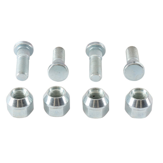 QuadBoss wheel stud and nut kit for Suzuki KingQuad 4x4, showing metallic studs and nuts for ATV wheel assembly.