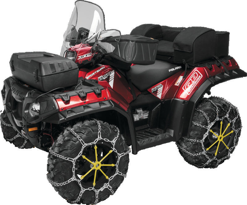 QuadBoss Can-Am Outlander 400 HO fender protectors shown in black, designed to shield the ATV's fenders from debris.