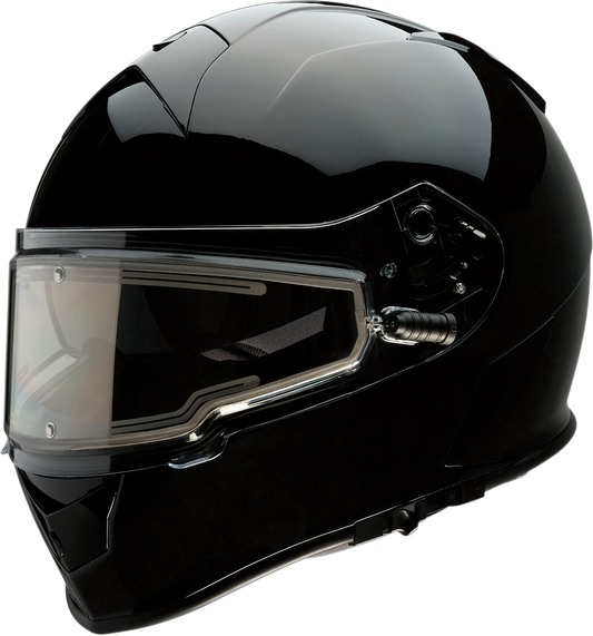 Large black Z1R Warrant snow helmet with electric features, model 0121-1295, shown from a side angle.