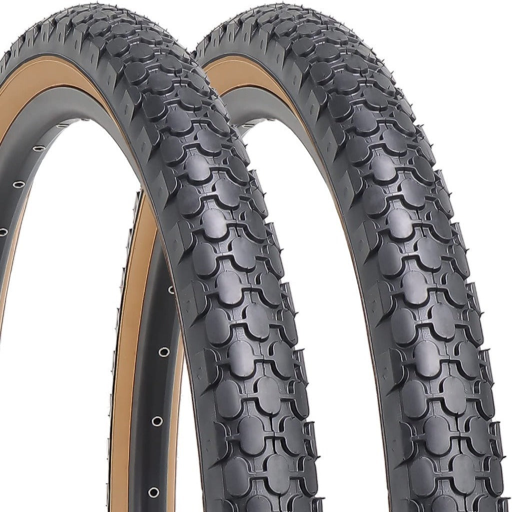 Pair of Hycline bicycle tires, 24x2.125 inches and 26x2.125 inches, suitable for mountain or city bikes, shown in the image.