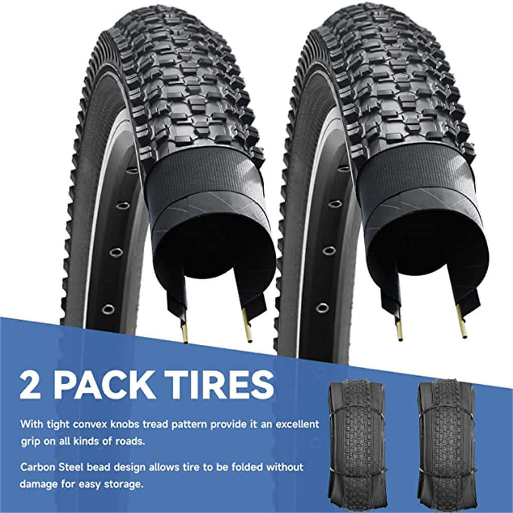 Hycline CrossBand mountain bike tire, 24x1.95 inches and 26x1.95 inches, rugged rubber tread for off-road cycling.