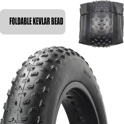 Hycline Tumble e-bike and fat bike tire with rugged tread for off-road cycling, durable rubber construction, and versatile performance.