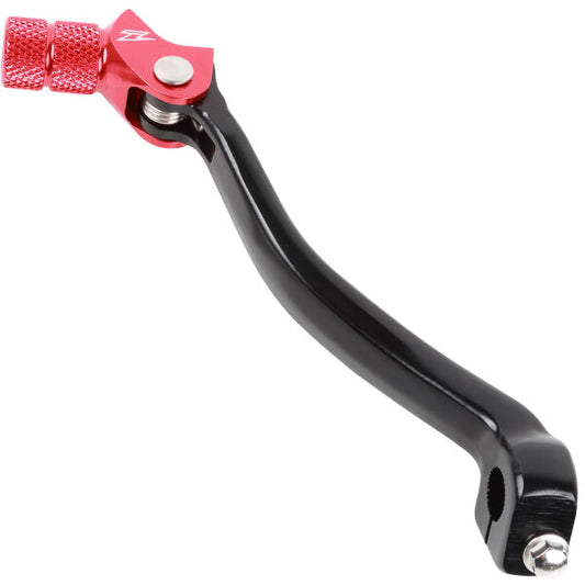 ZETA forged shift lever for Kawasaki motorcycles, part ZE90-4112, shown in black with textured grip for easy shifting.