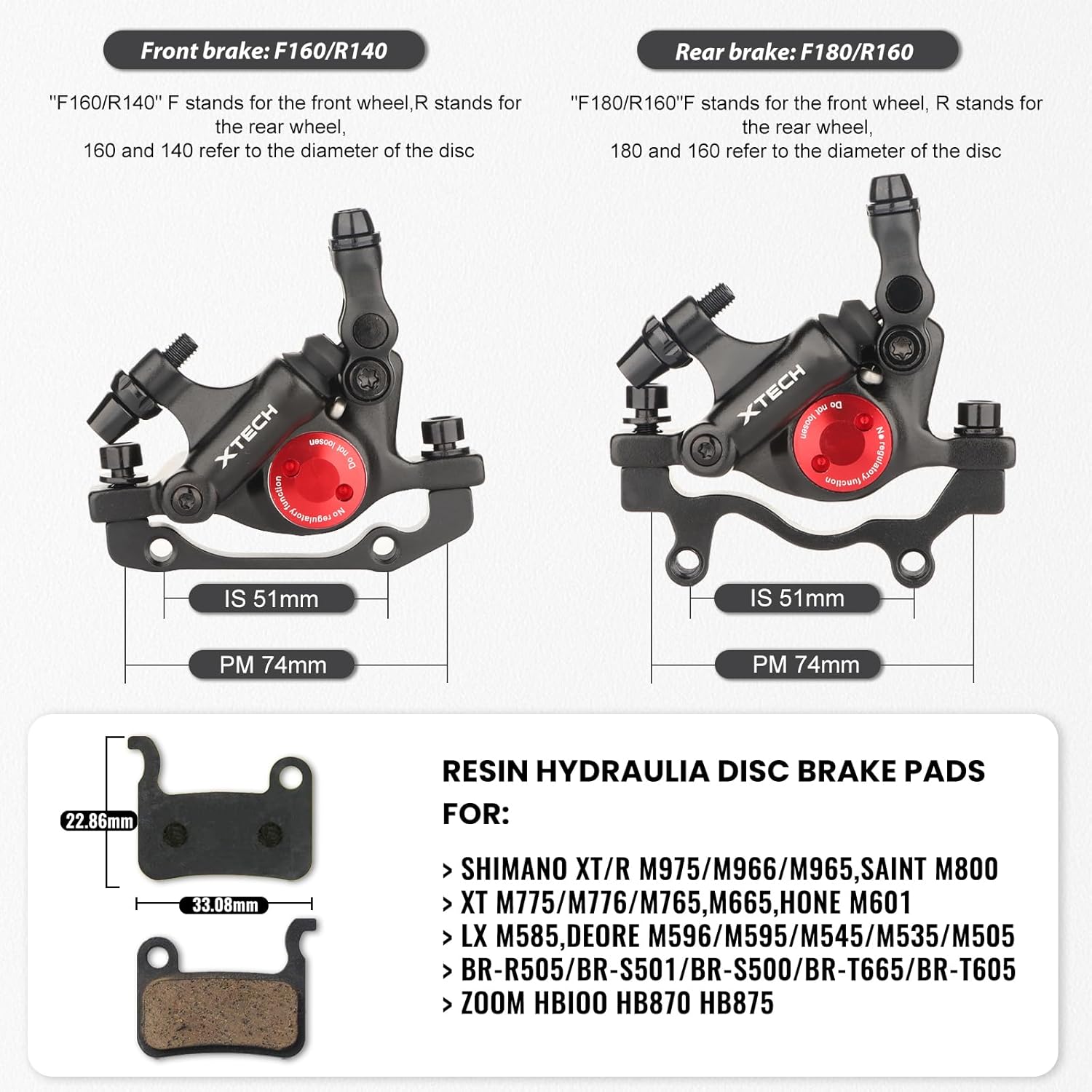 Hycline ZOOM XTECH HB-100 hydraulic disc brake caliper with dual pistons for mountain bikes, eBikes, and scooters.