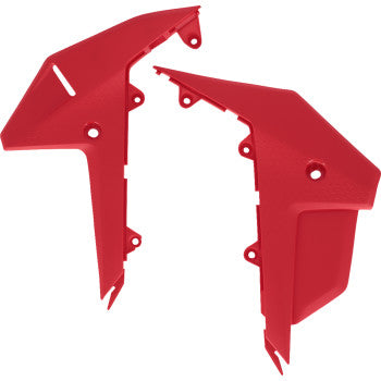 Red Acerbis lower side panels for Honda CRF250R and CRF450R 2025 motorcycle, body parts with brand-specific design.