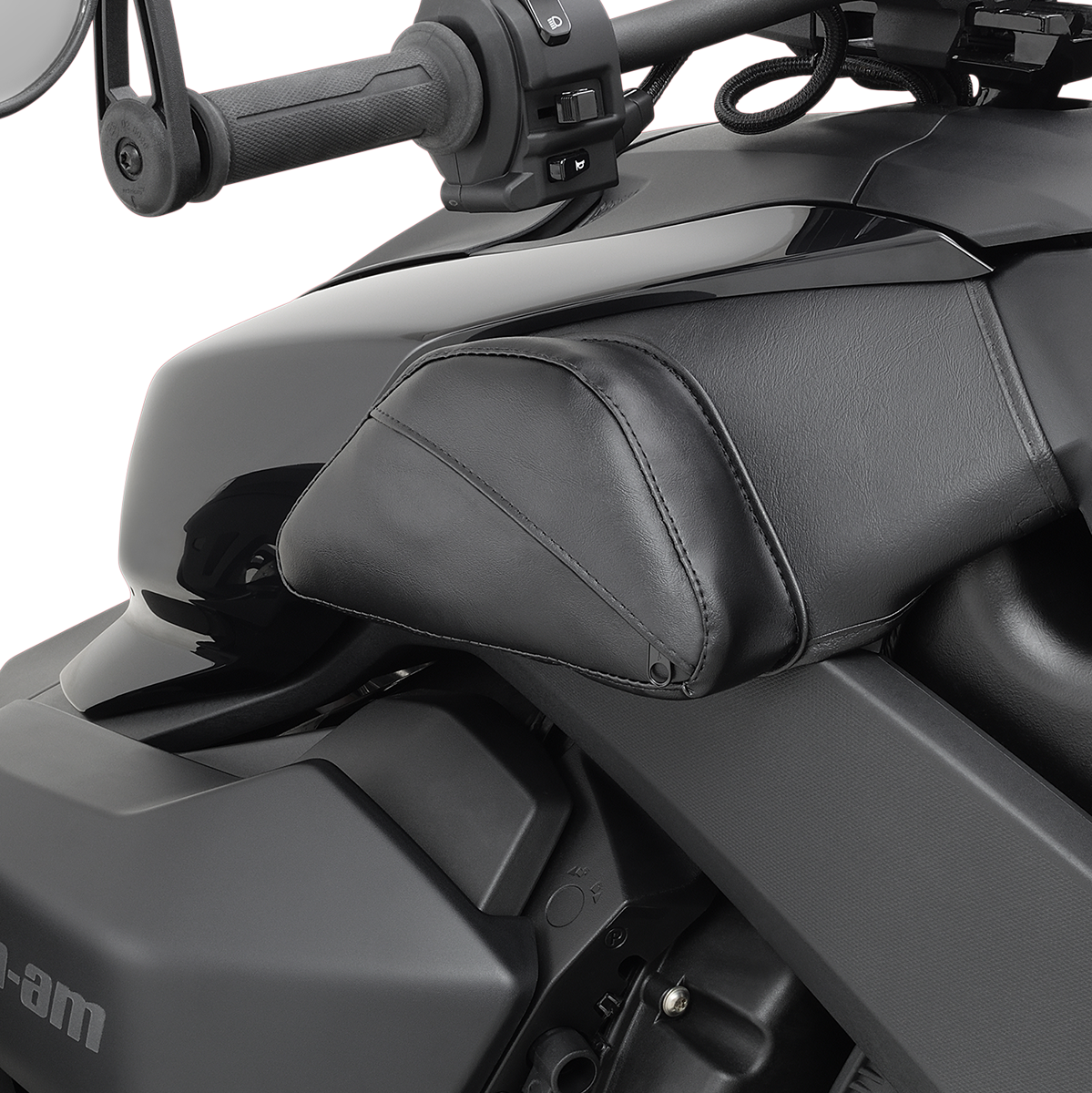 SHOW CHROME Dual-Side Tank Pouches for CAN-AM Ryker, engine side storage bags, black finish, compatible with H40-401BK by Bill's Exhausts