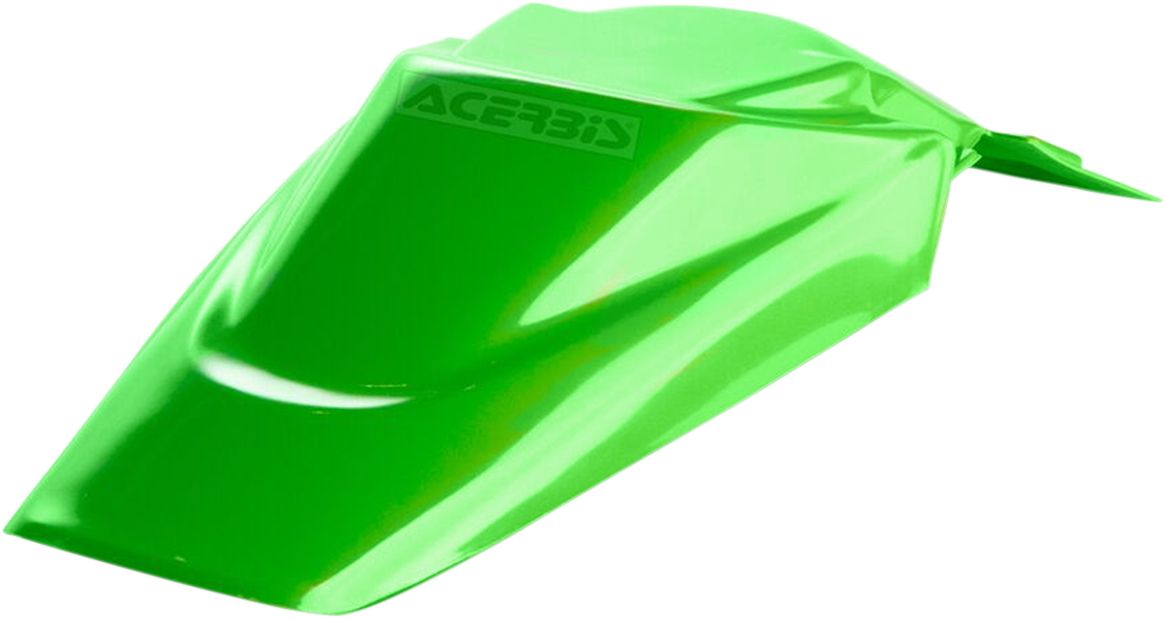 Green Acerbis rear fender for Kawasaki KLX110 2010-2017, motorcycle body part designed for durability and style.