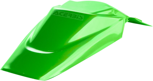 Green Acerbis rear fender for Kawasaki KLX110 2010-2017, motorcycle body part designed for durability and style.