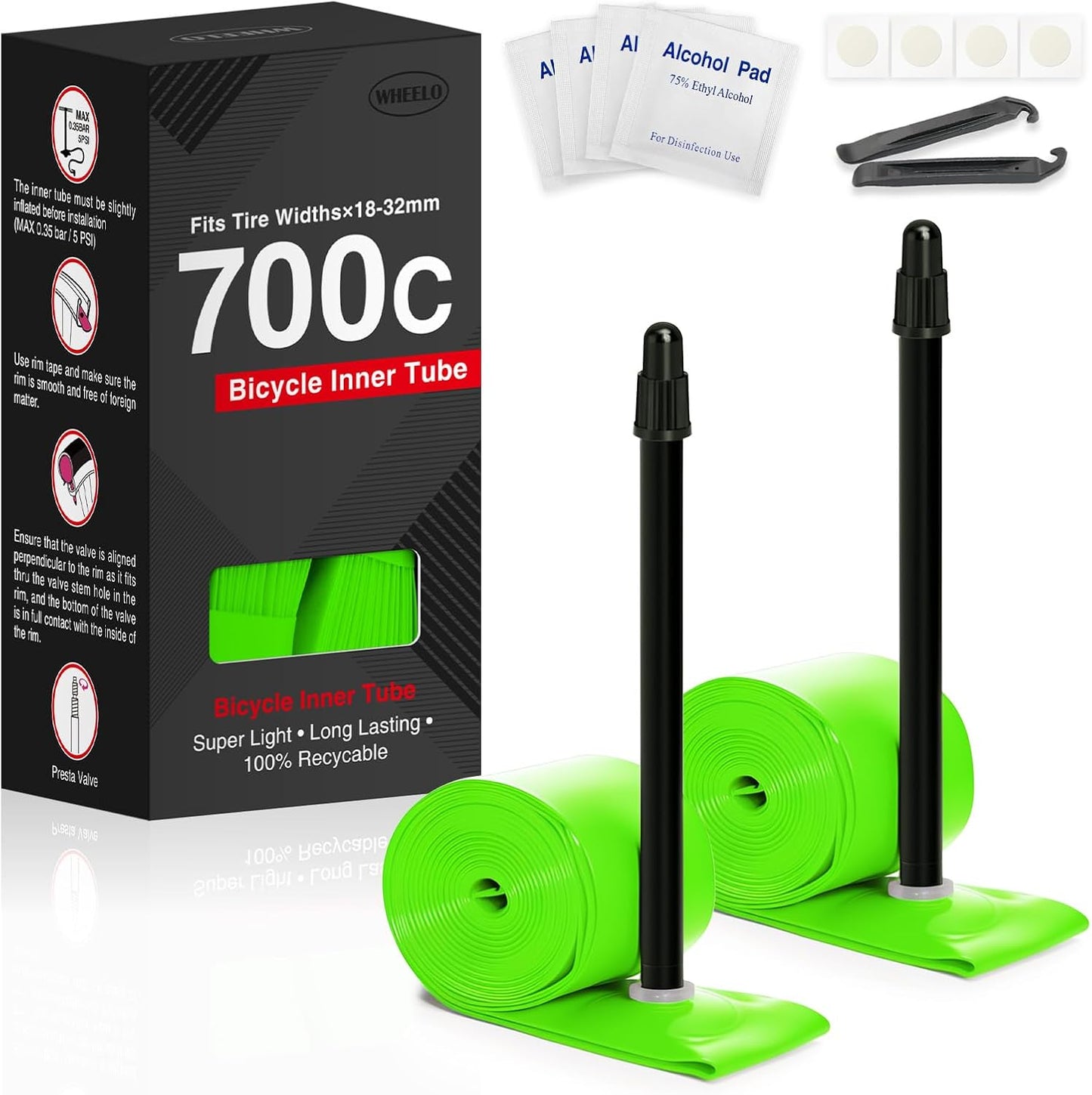Hycline 700C bike tube for road bikes, size 18C-32C, made of durable TPU material, shown in the image.